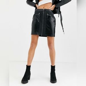 Noisy May | Faux Leather Snakeskin Mini Skirt
